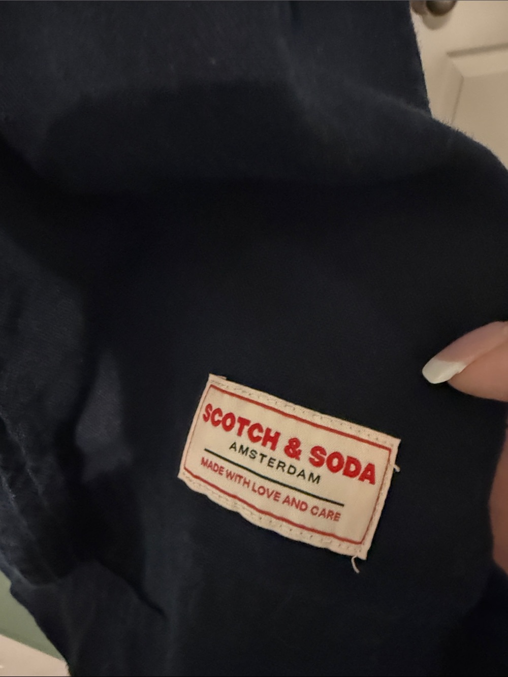 Scotch & Soda Navy Short-Sleeve Button-Up Shirt with Pintuck Detail - Picture 2 of 4